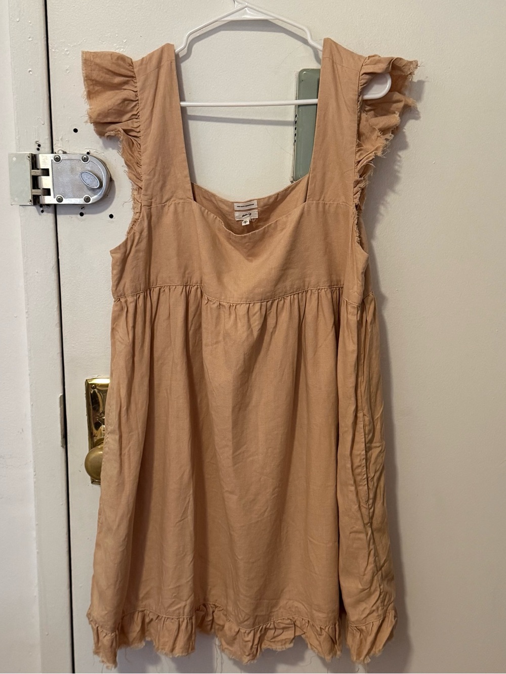 American Eagle Light Peach Ruffle Sleeve Sundress